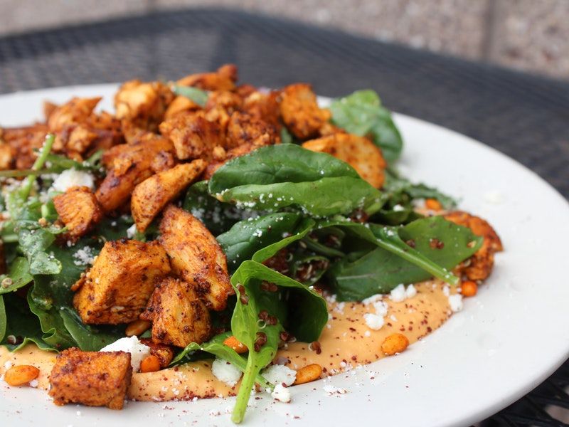 Granola with cherries and strawberries